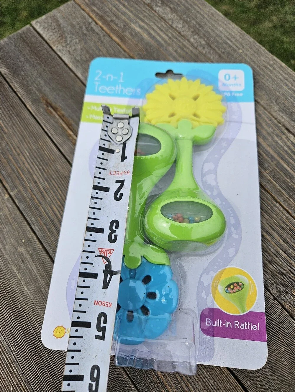 Sunflower Flower Baby Teether Rattle Sunny Days 2-in-1 Infant Teething Toy Set 0